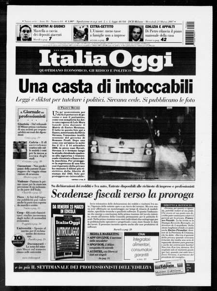 Italia oggi : quotidiano di economia finanza e politica